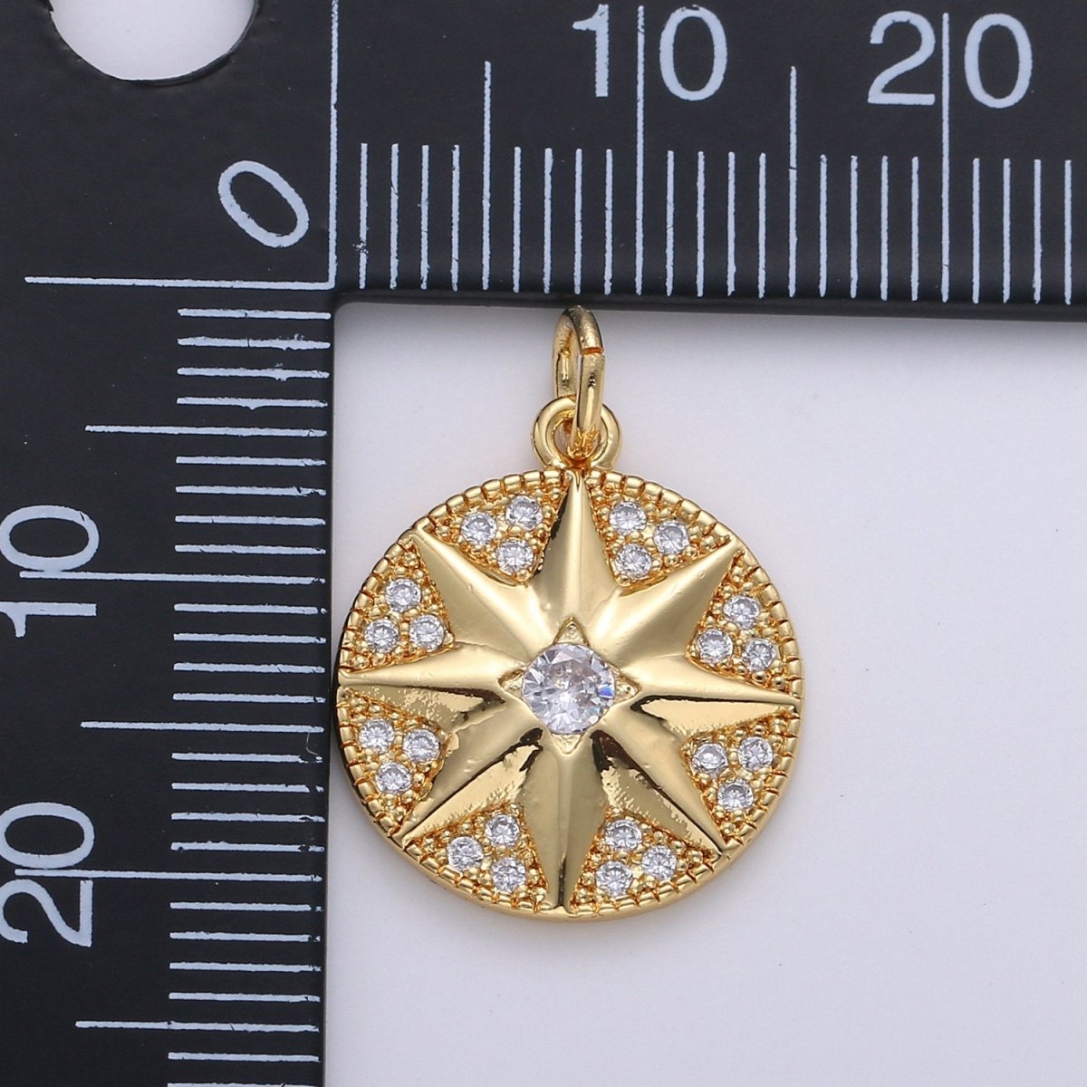 Dainty Gold North star Charm, starburst gold Pendant, dainty minimalist Jewelry Making in 24k Gold Filled Findings D-293 - DLUXCA