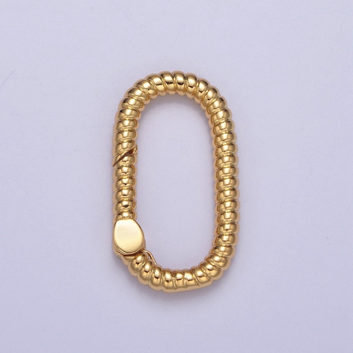 Dainty Gold Oval Spring Gate Ring, Push Gate Clasp Charm Holder 14K Gold Filled Clasp for Charm Holder Connector L-727 L-728 - DLUXCA