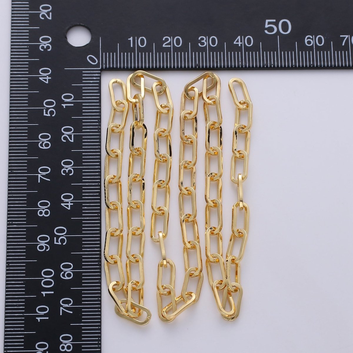 Dainty Gold Paper Clip Chain, 10X5mm24K Gold Filled Unfinished Chain, Nickel Free, Medium Flat Minimalist Jewelry Making Necklace Chain | ROLL-241 Clearance Pricing - DLUXCA