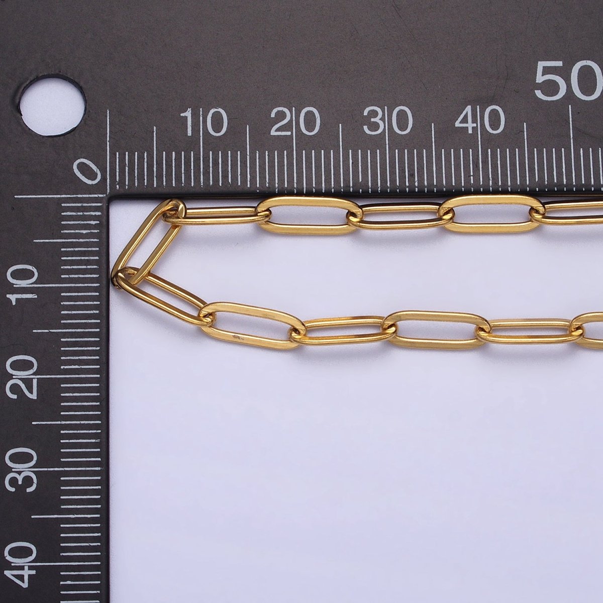 Dainty Gold Paperclip Link Chain Necklace Elongated Chain Necklace Stainless Steel Chain 17.7 inch Long | WA-1623 WA-1624 Clearance Pricing - DLUXCA