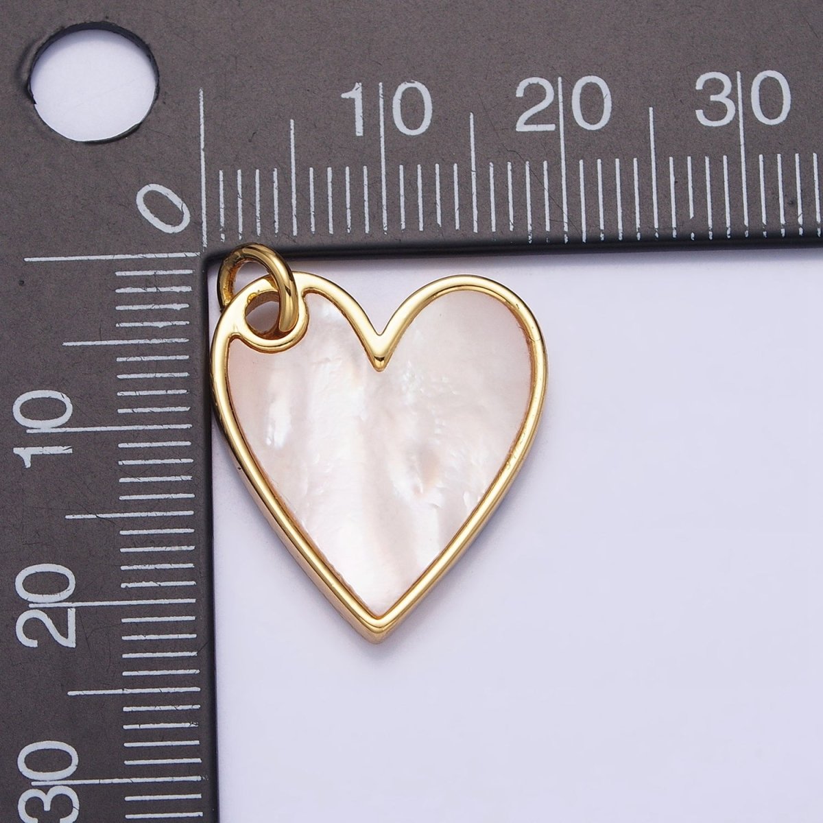 Dainty Gold Pearl Heart Pendant Silver Love Charm For Valentine Jewelry Making | AC558 AC557 - DLUXCA