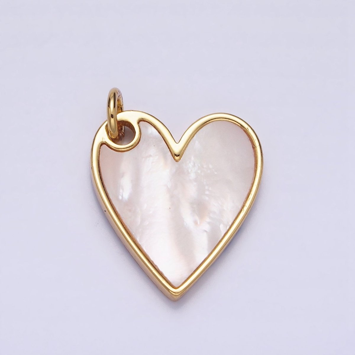 Dainty Gold Pearl Heart Pendant Silver Love Charm For Valentine Jewelry Making | AC558 AC557 - DLUXCA
