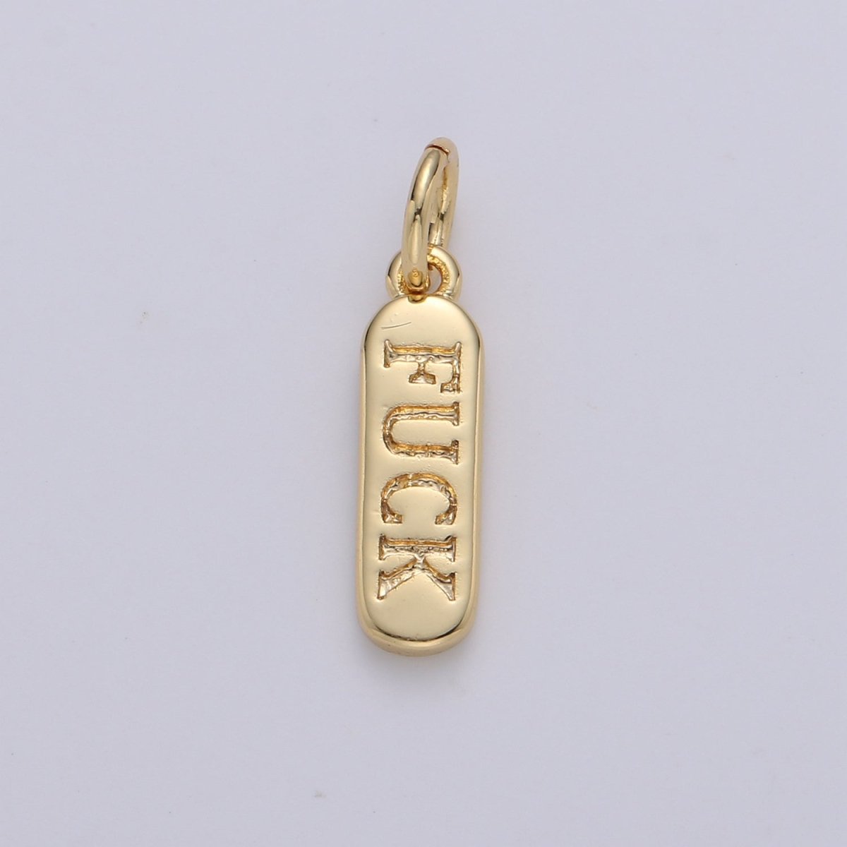 Dainty Gold Pill Bar Pendant, love mom hope happy chill