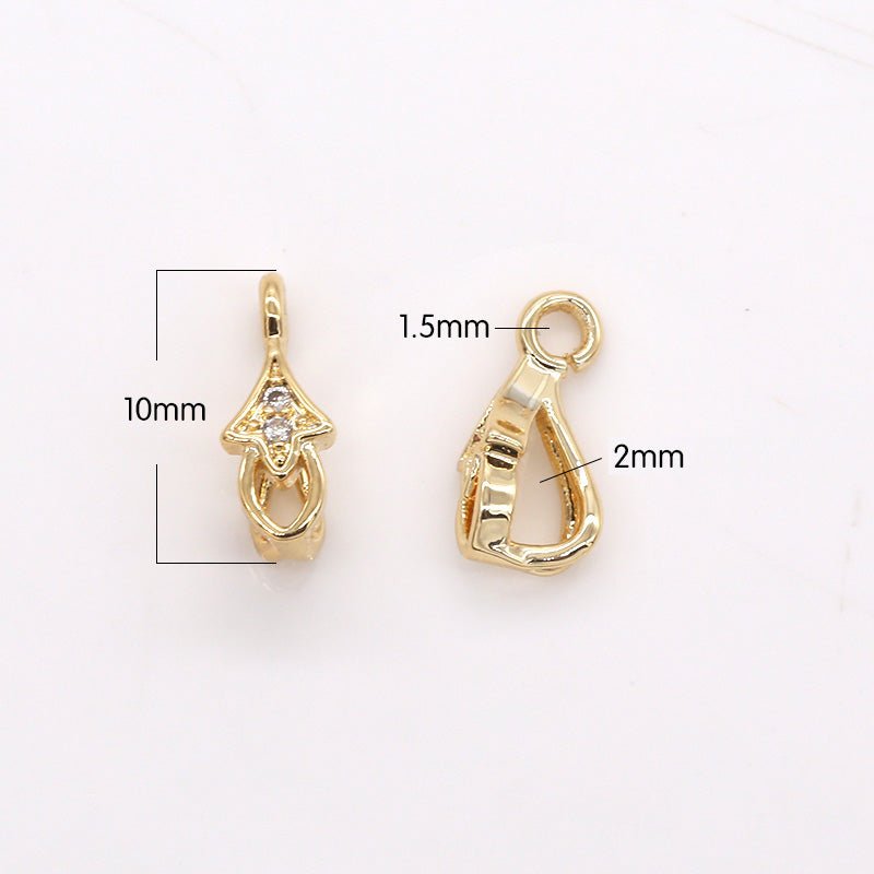 Dainty Gold Plated Bell Flower Charm CZ Floral Nature Micro Pave Charm Pendant GP-354 - DLUXCA