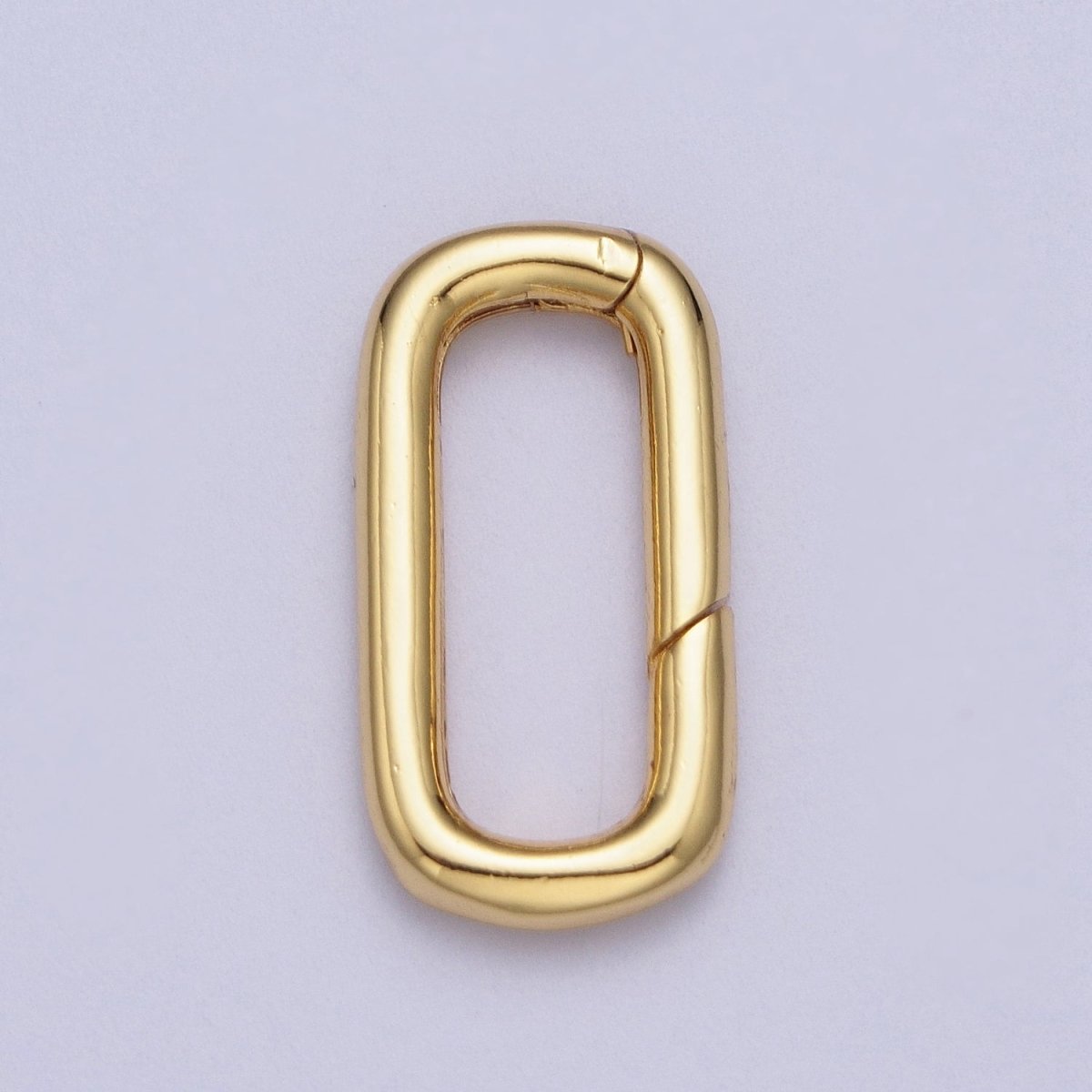 Dainty Gold Push in Oval Clasp For Charm Holder Clasp Pendants, 19.2 x 9.9mm Silver clasp enhancer Necklace Component Z-046 Z-047 - DLUXCA