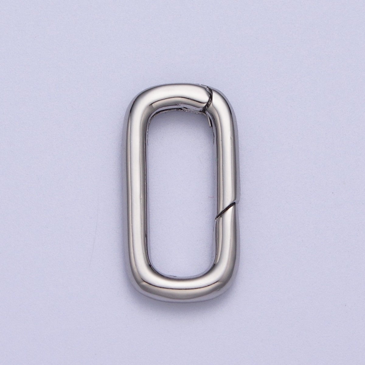 Dainty Gold Push in Oval Clasp For Charm Holder Clasp Pendants, 19.2 x 9.9mm Silver clasp enhancer Necklace Component Z-046 Z-047 - DLUXCA