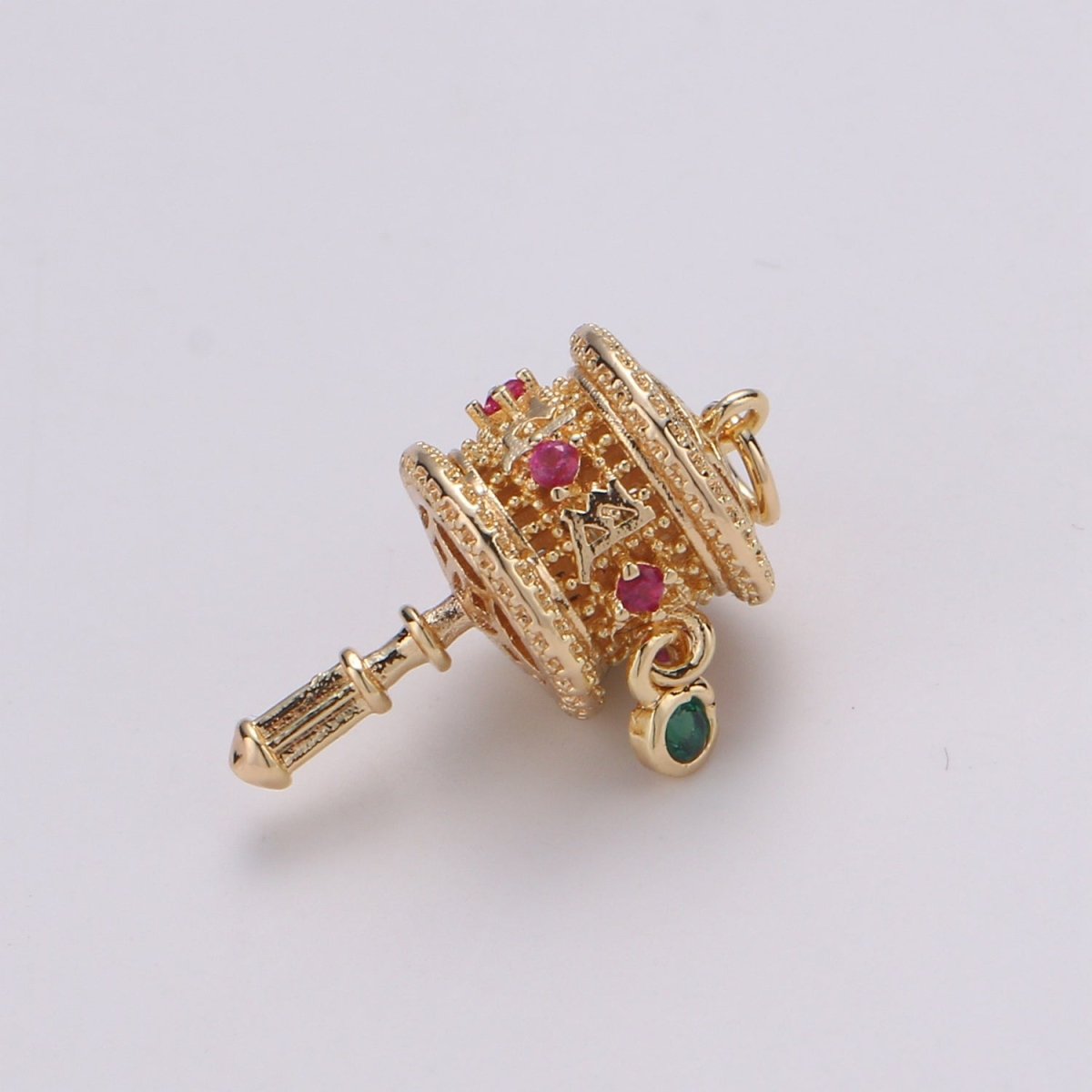 Dainty Gold Rattle Charm D-780 - DLUXCA