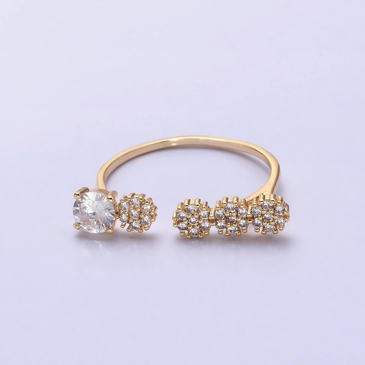 Dainty Gold Ring Five CZ Stone for Minimalist Jewelry O-1805 O-1806 - DLUXCA