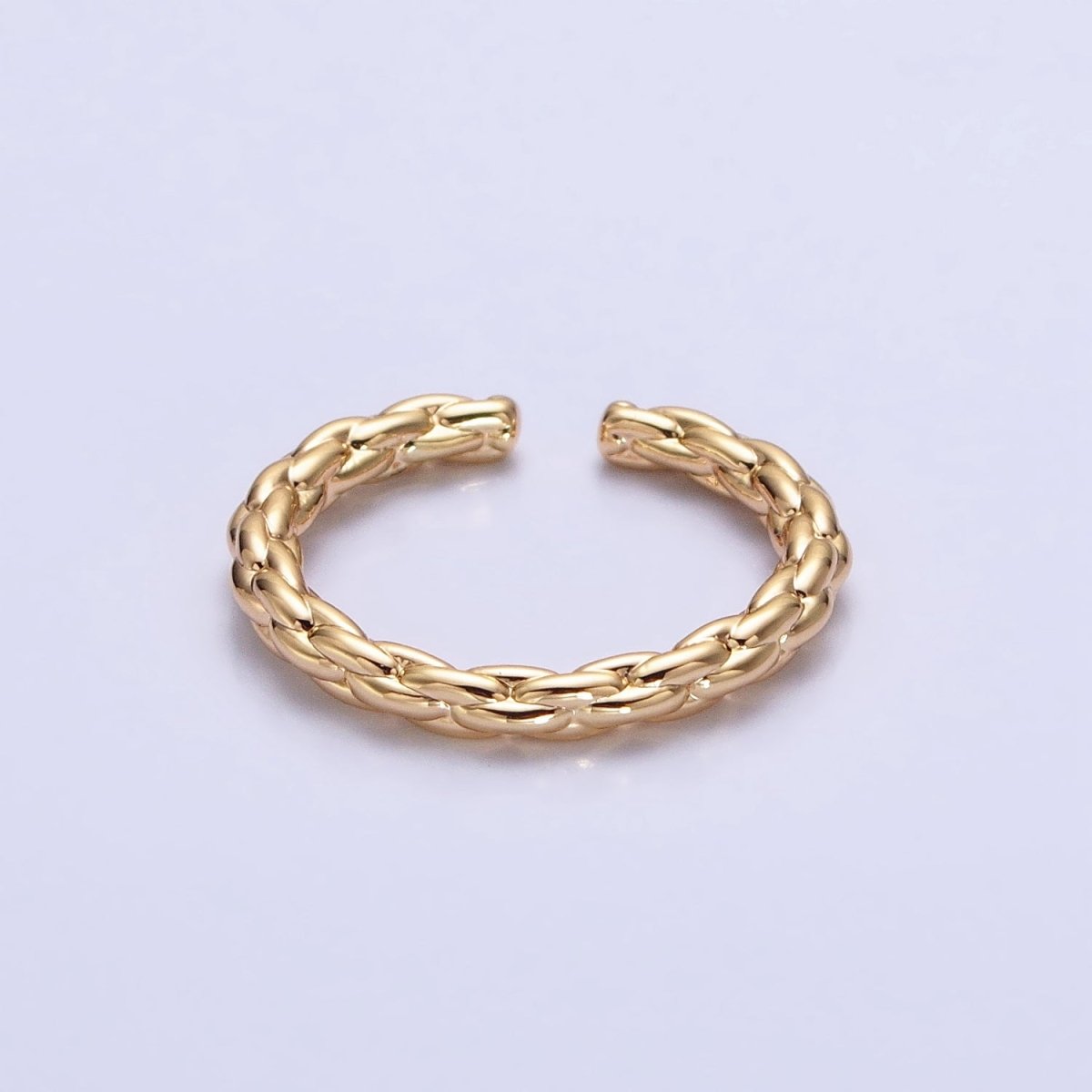 Dainty Gold Rope Ring Open Adjustable Silver Thin Ring O-1549 O-1550 - DLUXCA