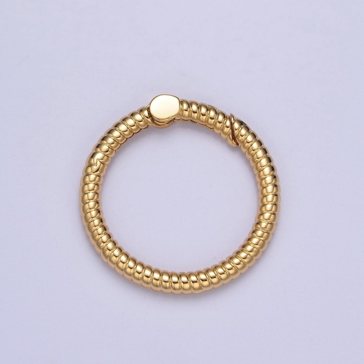 Dainty Gold Round Spring Gate Ring, Push Gate Clasp Charm Holder 14K Gold Filled Clasp for Charm Holder Connector L-729 L-730 - DLUXCA