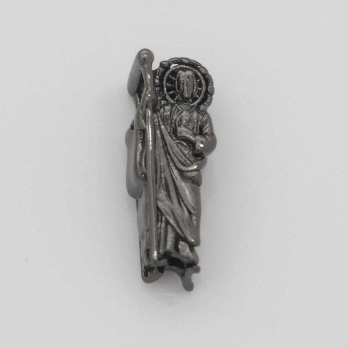 Dainty Gold Saint Jude Bead Spacer St Judas Bead for Bracelet Supply Component Jewelry Making Silver / Black Religious Protection Gift, B-629 B-630 B-631 - DLUXCA
