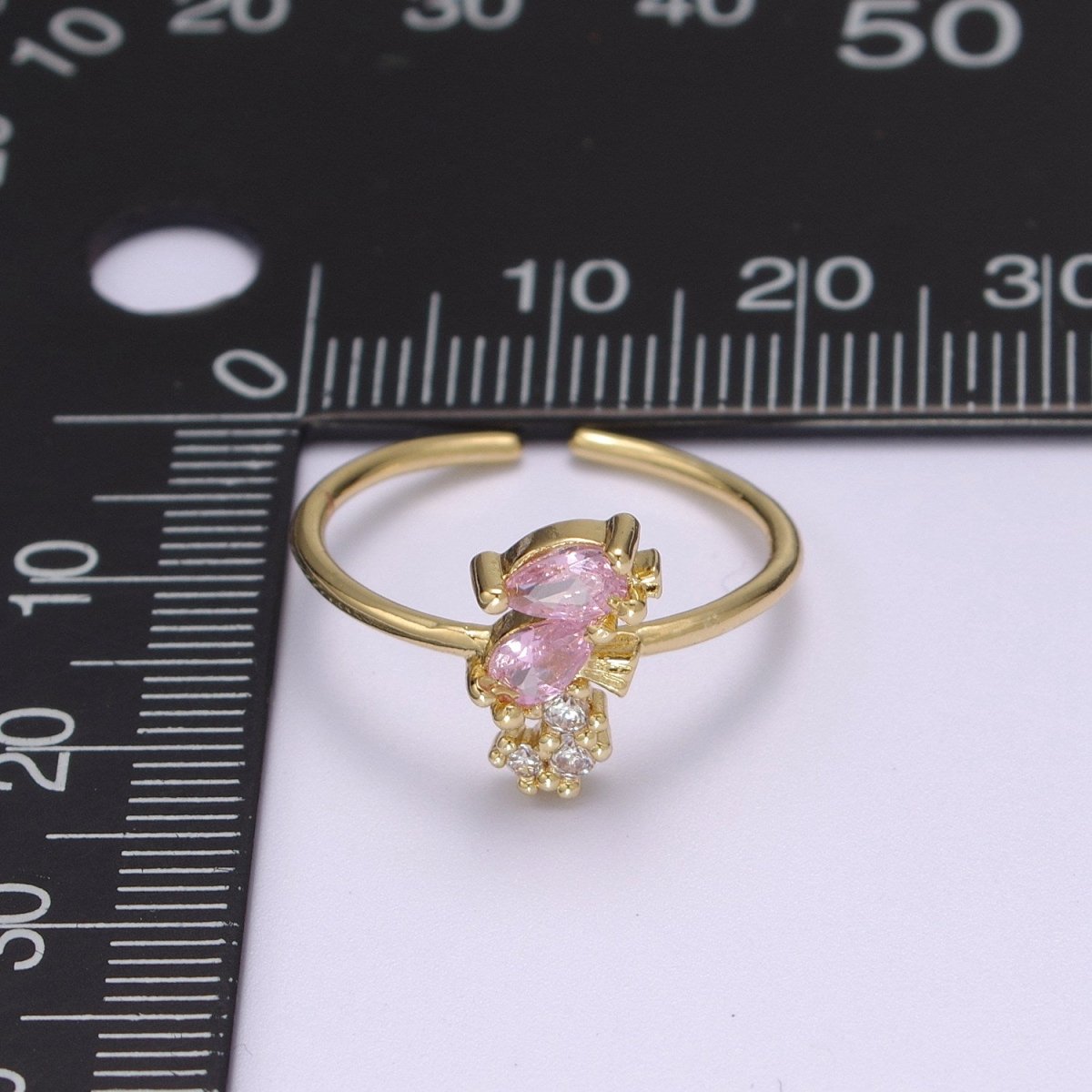 Dainty Gold Sea Horse ring, Gold Mini Animal Ring, Dainty Stackable Rings, Open Adjustable Ring CZ Under The Sea Inspired S-167 - DLUXCA
