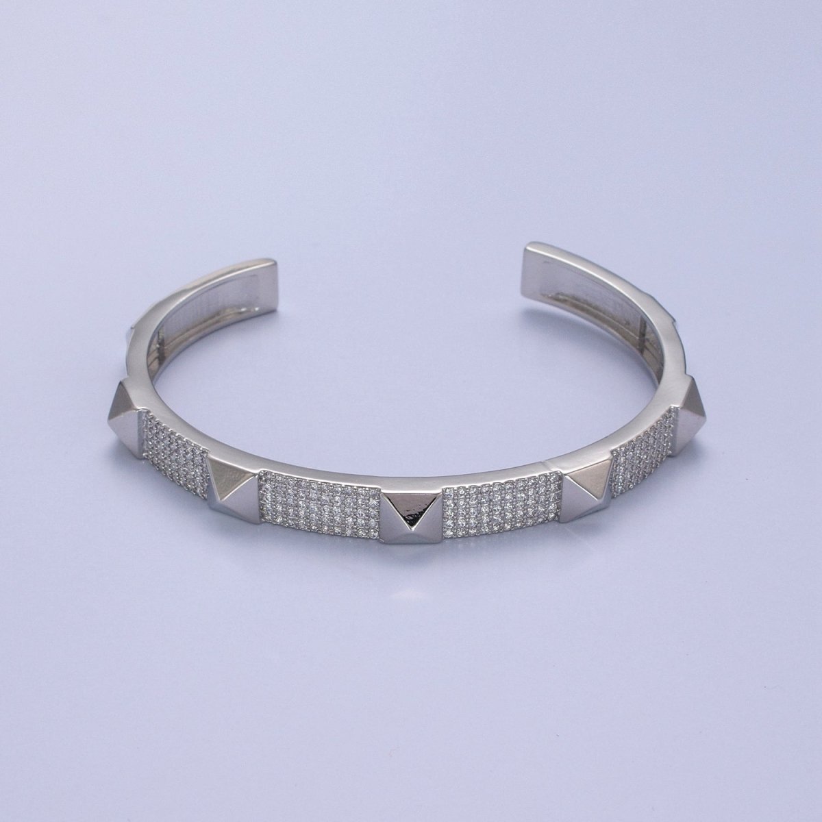 Dainty Gold / Silver Pyramid Stud Wristband Fashion Jewelry Open Cuff Bangle | WA-909 WA-910 Clearance Pricing - DLUXCA