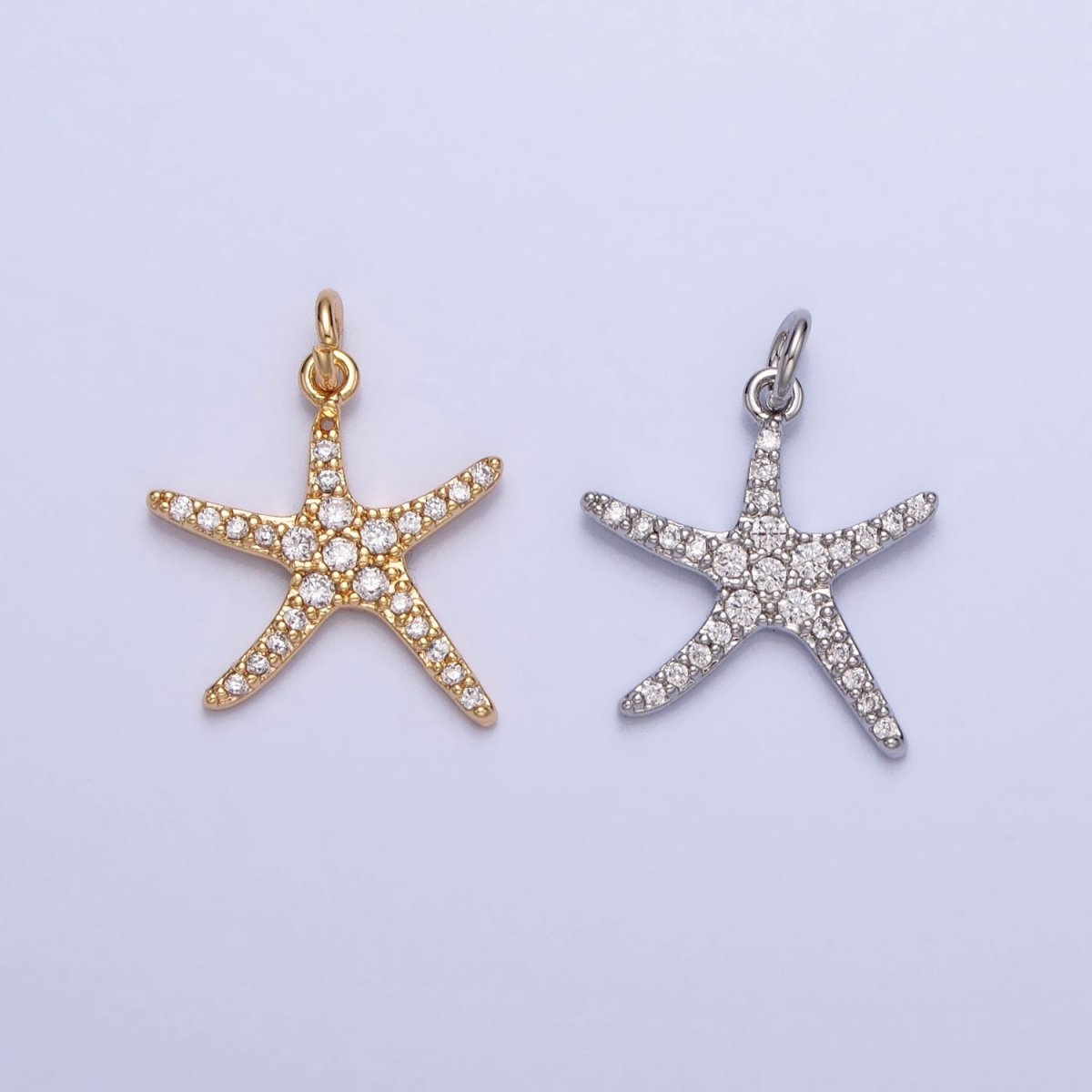 Dainty Gold Silver Starfish Charms Star Fish Animal Under The Sea Jewelry AC749 AC750 - DLUXCA