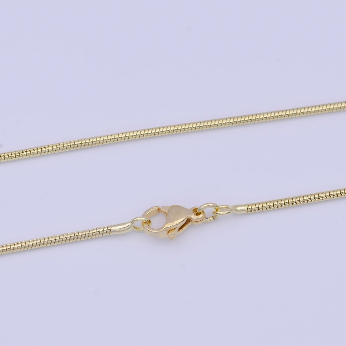 Dainty Gold Snake Chain Necklace, Layer Herringbone Necklace Ready to Wear 17.8 Inch | WA-1107 Clearance Pricing - DLUXCA
