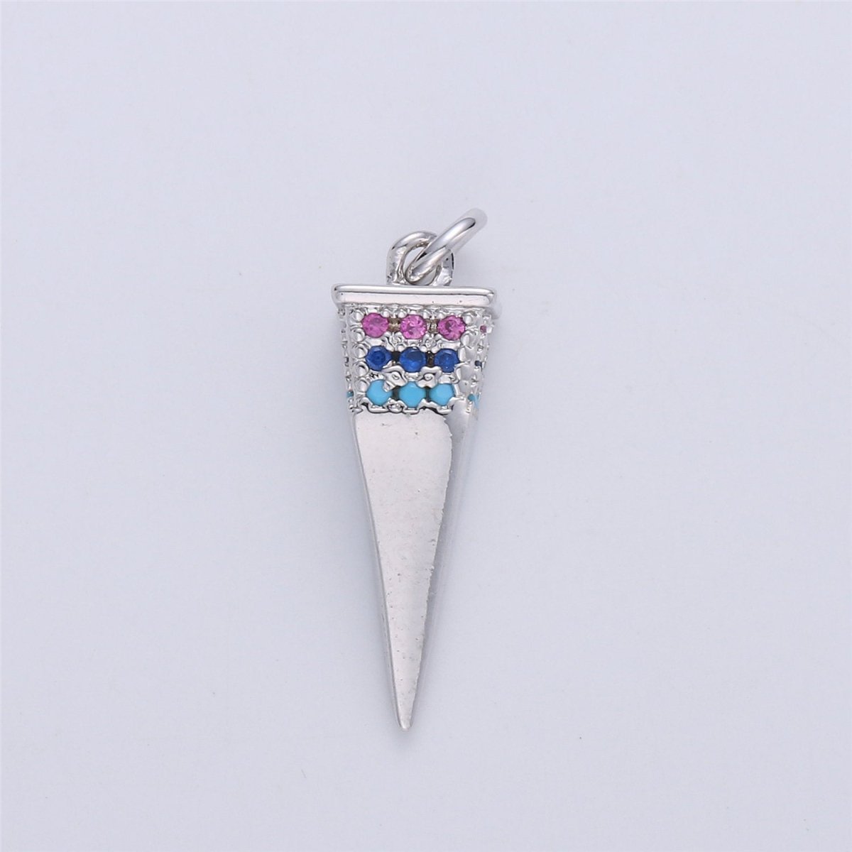 Dainty Gold Spike Charms Drop Pendulum Pendant Micro Pave Charm Minimalist Jewelry Supplies Findings for Necklace Earring Components,C-921 - DLUXCA