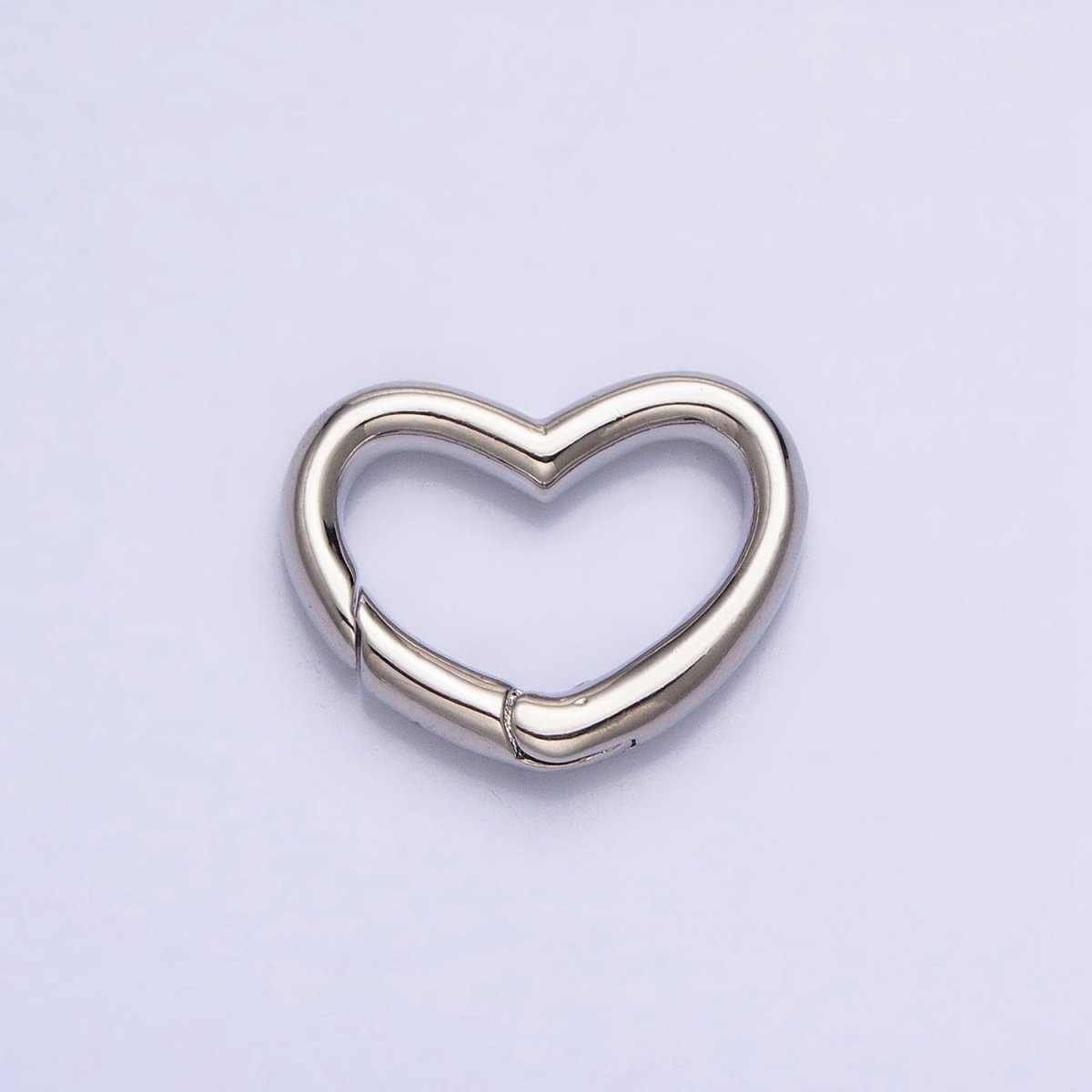 Dainty Gold Spring Gate Ring, Push Gate ring, 16.6x13mm Heart Clasp Charm Holder Gold SilverClasp for Link Chain Connector Z-173 Z-174 - DLUXCA
