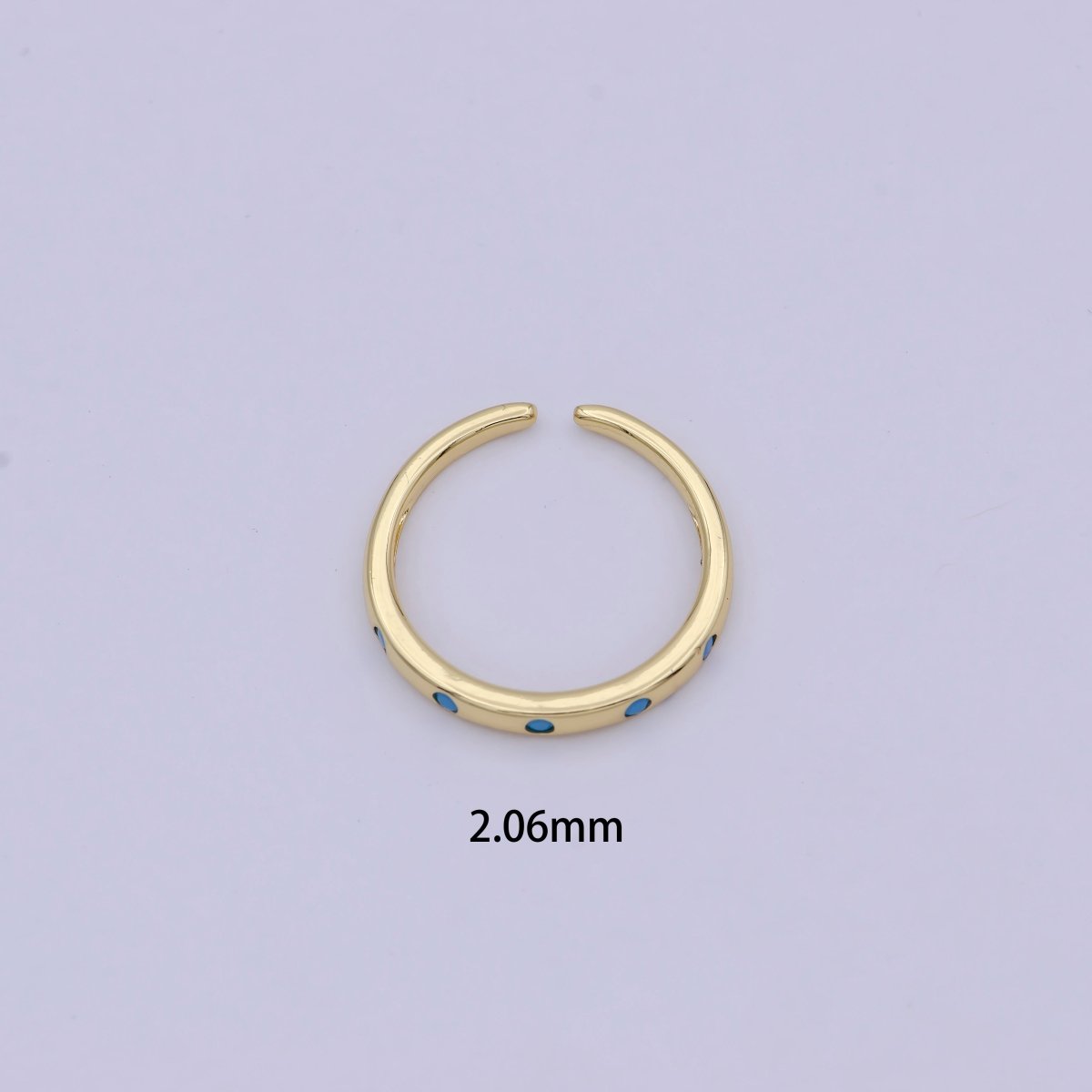 Dainty Gold Stacking Ring, Gold Minimalist CZ Ring, Simple Open Adjustable Thin Ring, Gift for Her, Delicate Ring U-485 ~ U-489 - DLUXCA