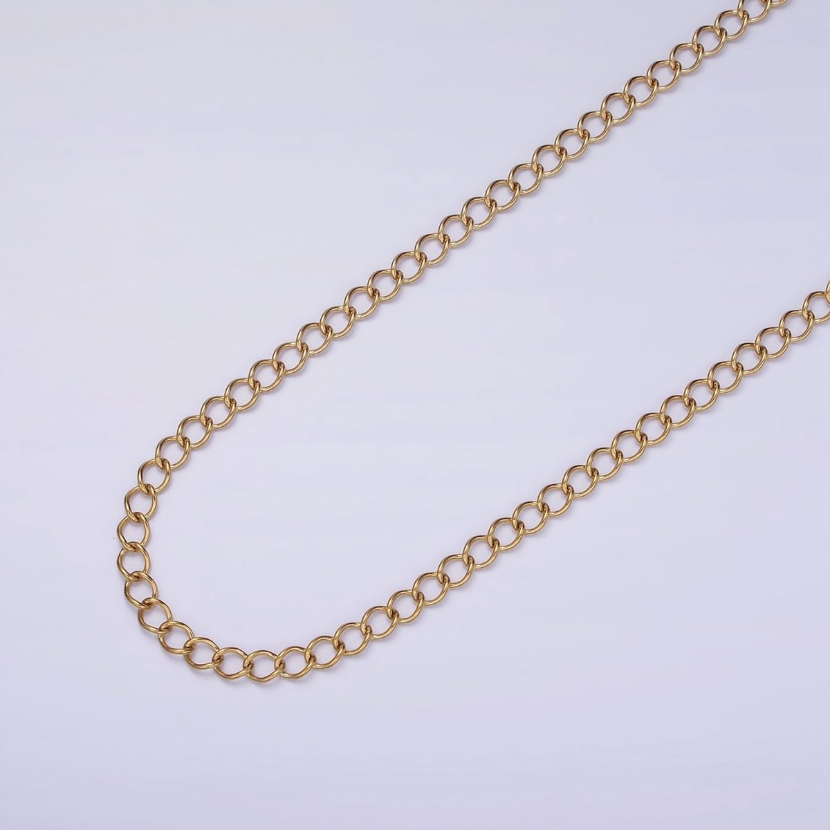 Dainty Gold Stainless Steel Oval Cable Chain by Yard Soldered Closed 3mm links | ROLL-1471 - DLUXCA