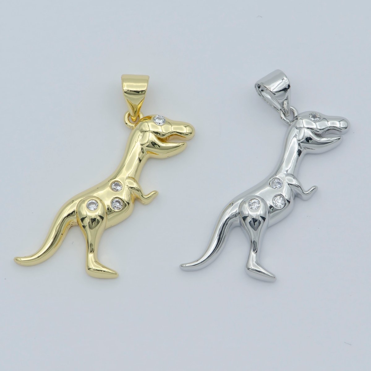 Dainty Gold T-Rex Dinosaur Charms, Silver Tyrannosaurus Rex Charm Men Women Unisex Kids Jewelry for Bracelet necklace earring Supply J-866 I-190 - DLUXCA