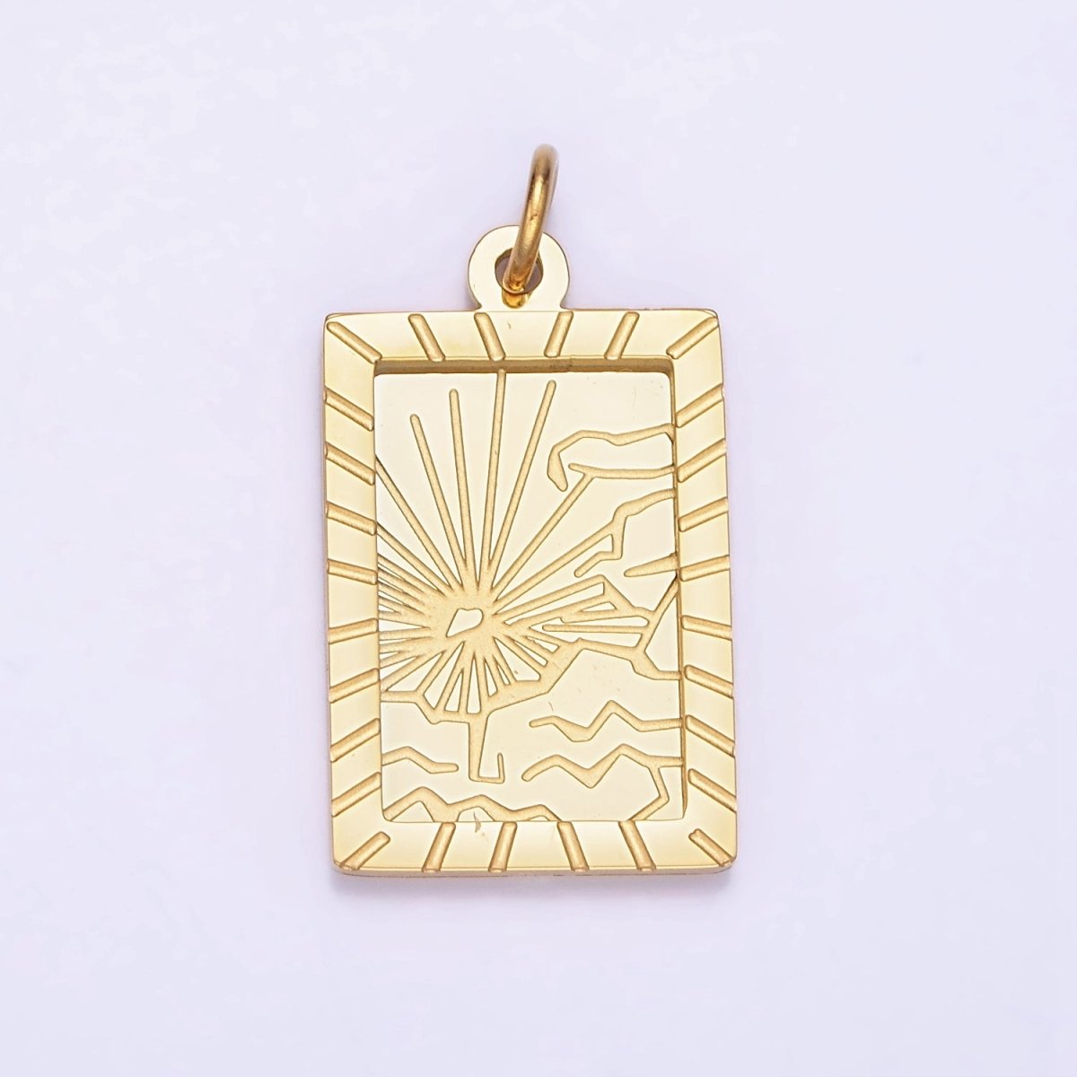 Dainty Gold Tag Stainless Steel Sun Charm Morning Sky Celestial Jewelry Pendant| P1404 - DLUXCA