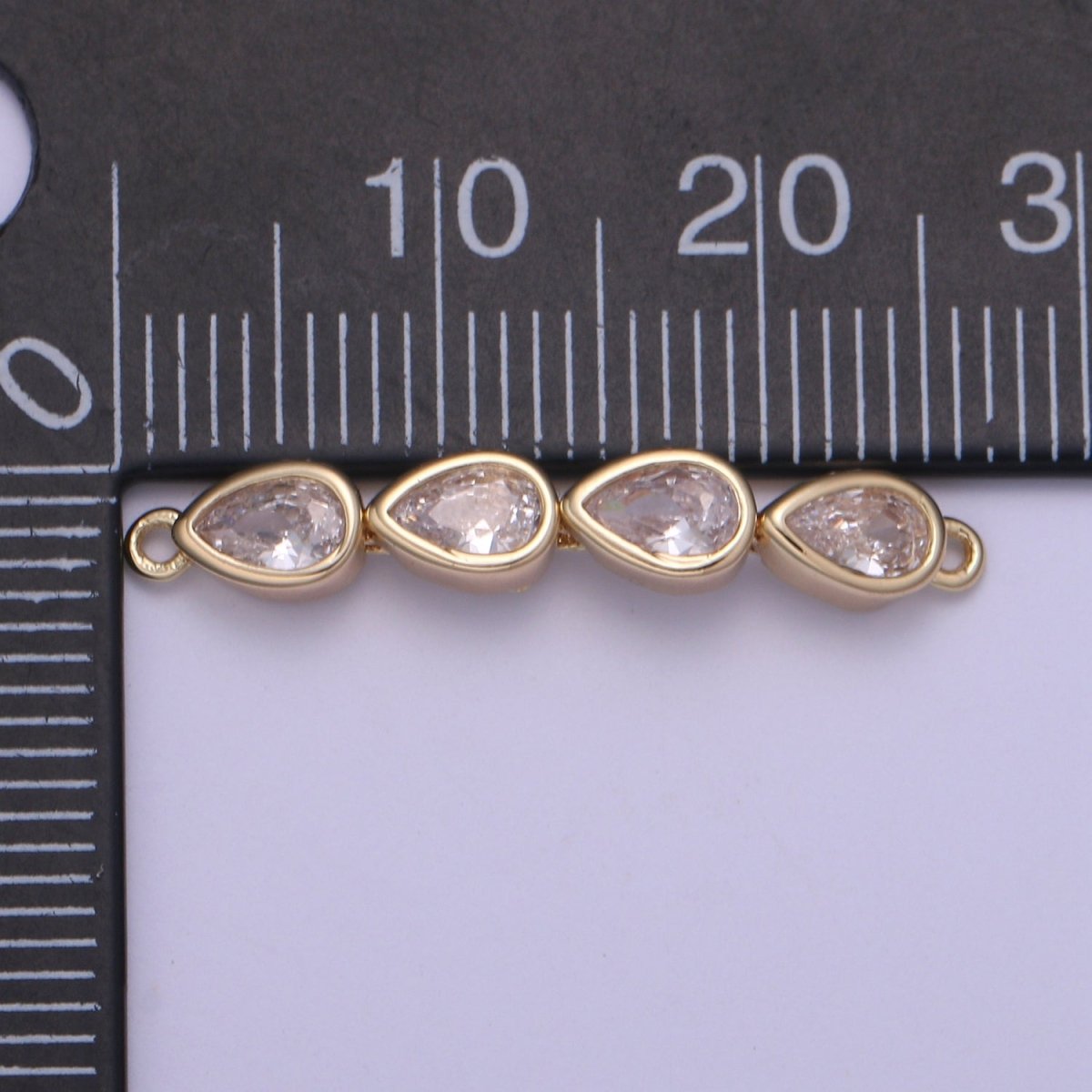 Dainty Gold Tear Drop Link Connector for Bracelet Necklace Component F-728 - DLUXCA