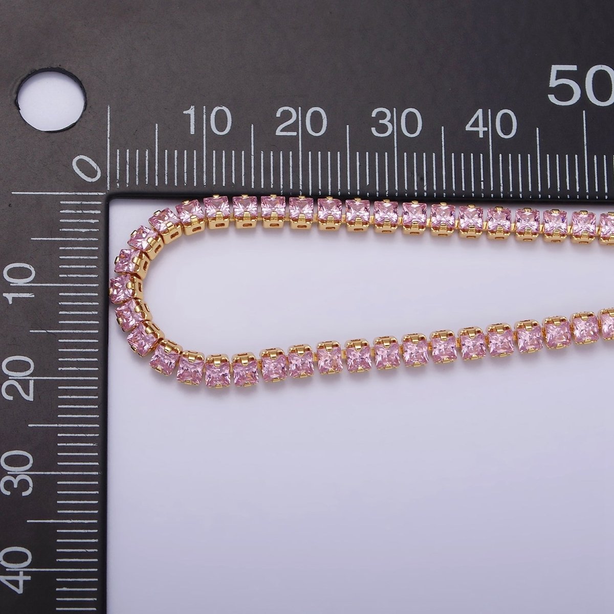 Dainty Gold Tennis Bracelet Clear Pink Green Cubic Zirconia Tennis Bracelet Minimalist Jewelry | WA-1797 - WA-1802 - DLUXCA