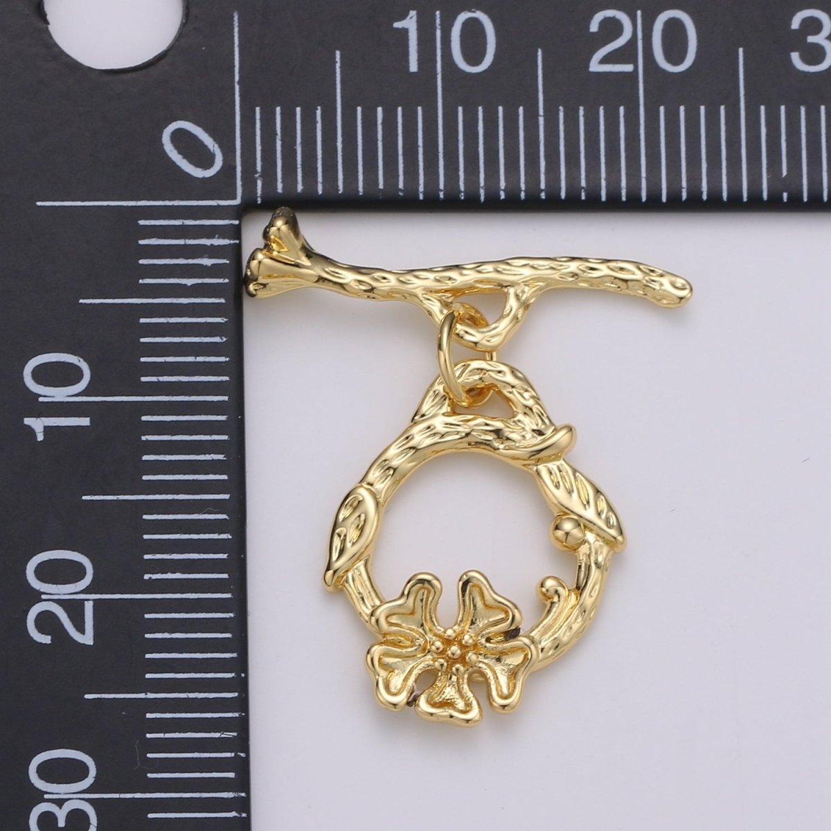 Dainty Gold Toggle Clasp 24K Gold Filled Flower Toggle Clasps Fancy Design OT Clasp Supply for Bracelet Necklace Component - DLUXCA