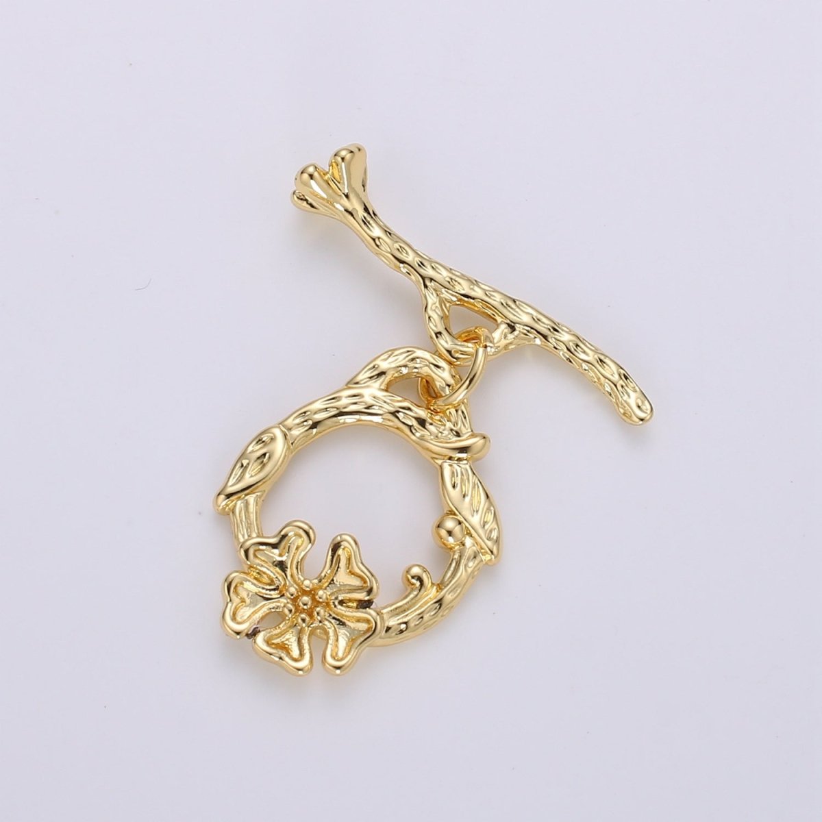 Dainty Gold Toggle Clasp 24K Gold Filled Flower Toggle Clasps Fancy Design OT Clasp Supply for Bracelet Necklace Component - DLUXCA