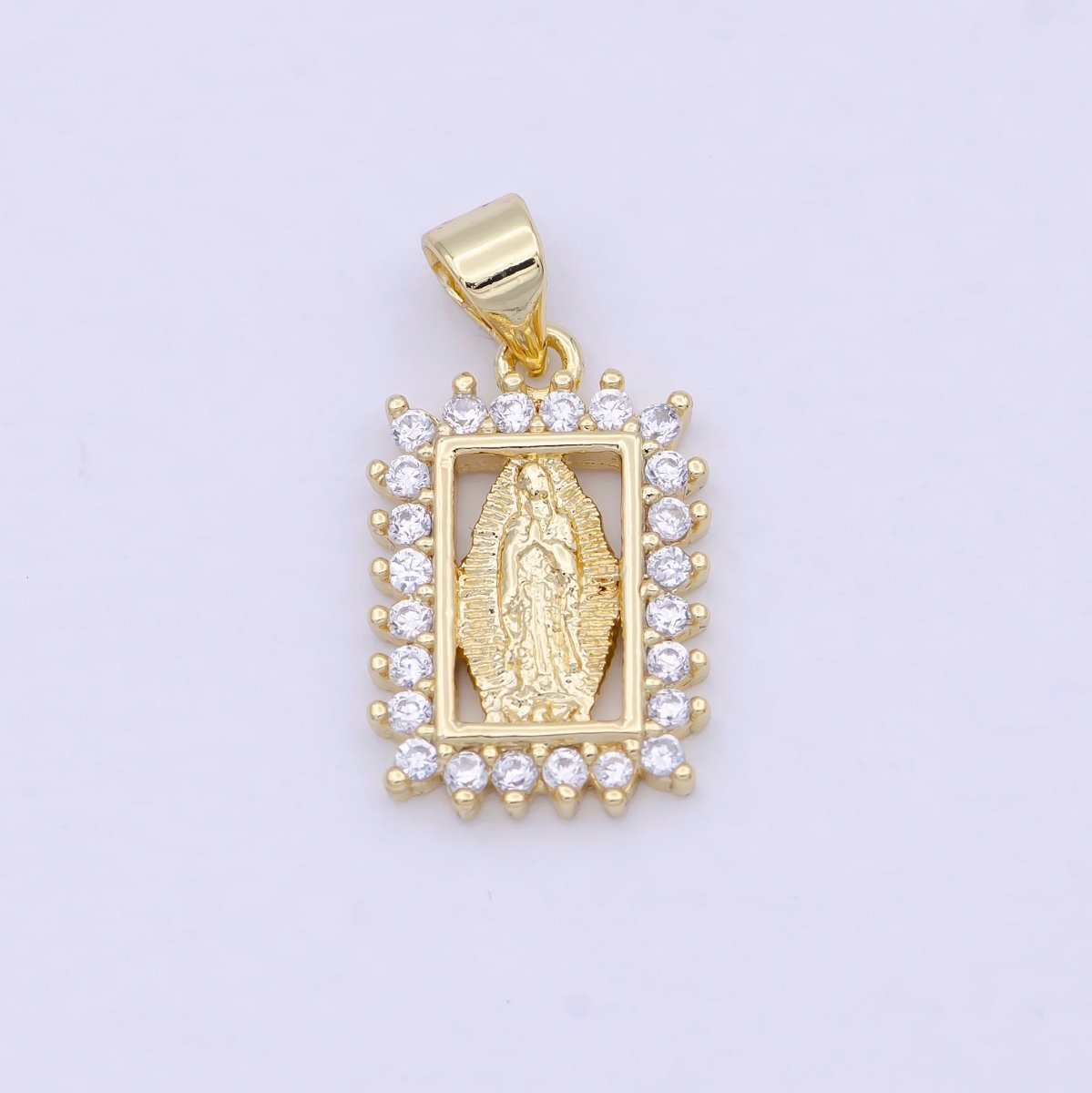 Dainty Gold Virgin Mary Lady Guadalupe Charm I-866 - DLUXCA