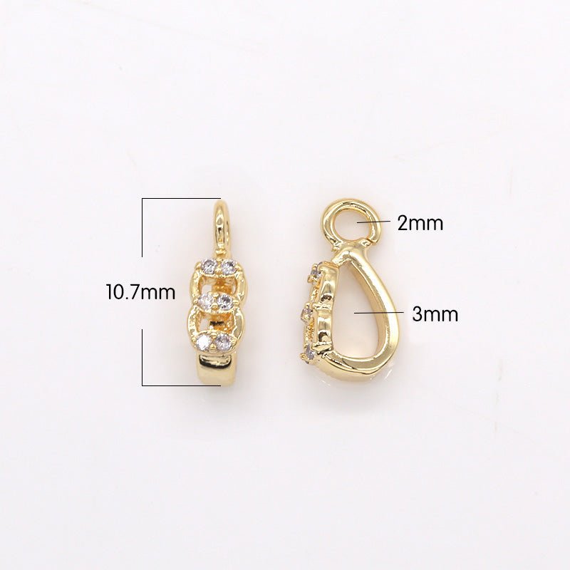 Dainty Golden Zirconia Teardrop Charms CZ Oval Geometric Shape Teardrop Charm Pendant GP-355 - DLUXCA