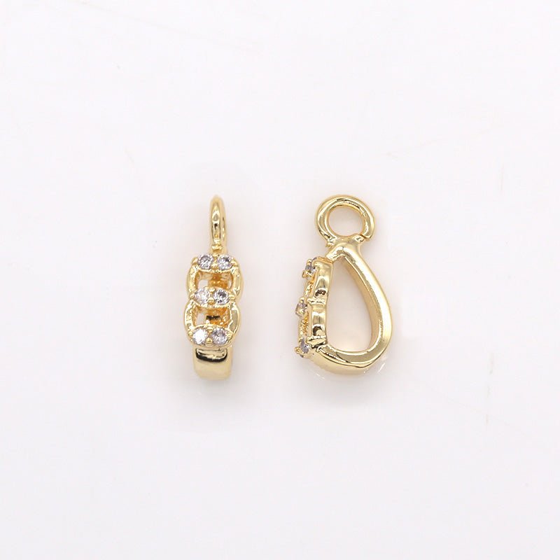 Dainty Golden Zirconia Teardrop Charms CZ Oval Geometric Shape Teardrop Charm Pendant GP-355 - DLUXCA