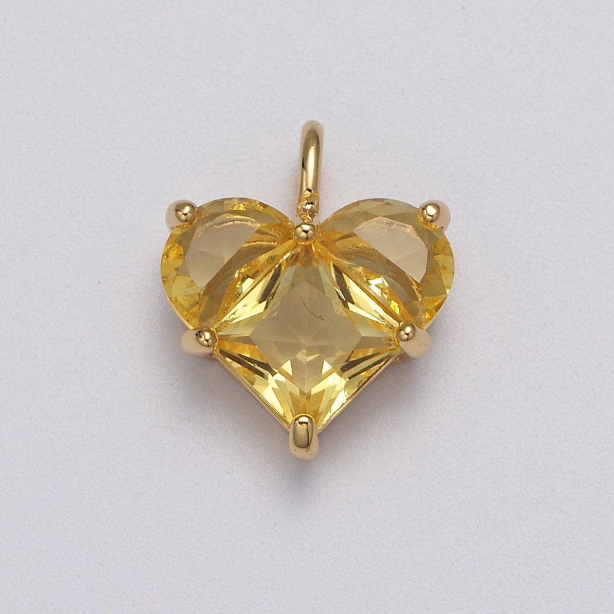 Dainty Heart Charm CZ Heart Pendant for Necklace Bracelet Earrings Charm, Dainty Charm Gold Plated Lead Nickel Free J-485 J-603 J-703 J-705 J-706 J-707 J-716 - DLUXCA