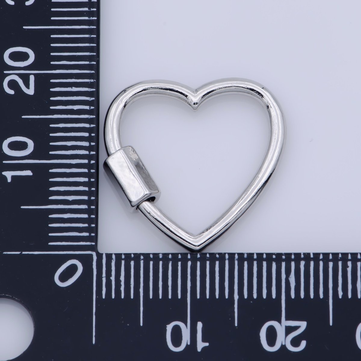 Dainty Heart Clasp in Gold Filled - White Gold Filled Love with Screw On Mechanism carabiner clasp Bracelet Clasp 20mmx19mm K-265 - DLUXCA