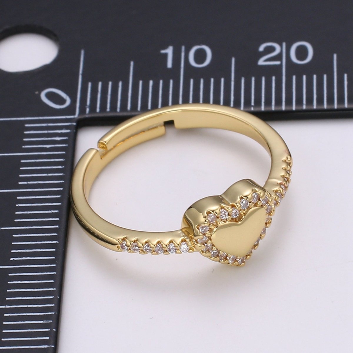 Dainty Heart ring, delicate ring, tiny heart ring, minimalist heart Jewelry, trendy heart ring Micro Pave Cz Heart Ring for Valentine Gift R286 - DLUXCA