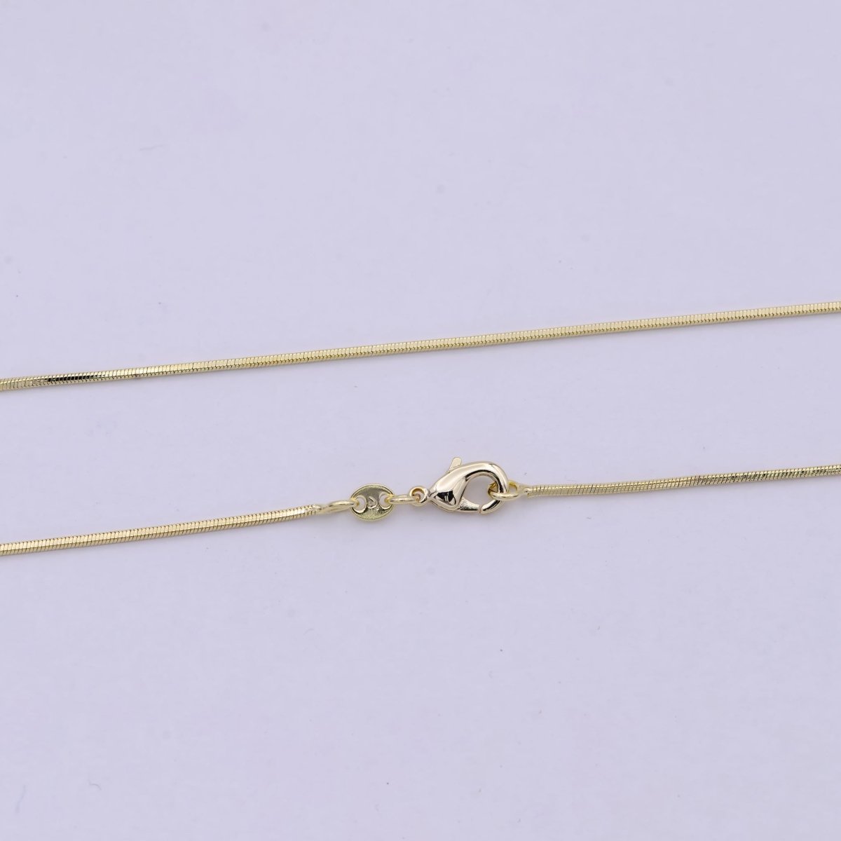 Dainty Herringbone Chain Necklace - 1.1mm 14k Gold Filled Snake Chain - 18 inches Layering Necklace Ready To Wear w/ Lobster Clasp | WA-518 WA-519 - DLUXCA