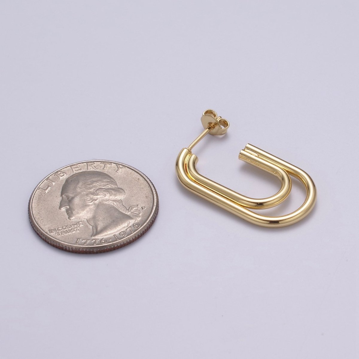 Dainty Hoop Earring Oval Hoop Earring for Everyday Wear Jewelry T-256 - DLUXCA