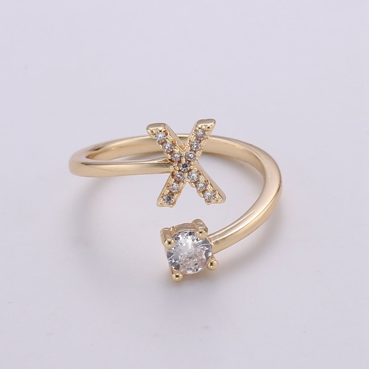 Regal Elegance: Crown Initial Letter 'A' Ring in 14K Gold with CZ - Sh –  FJNYC