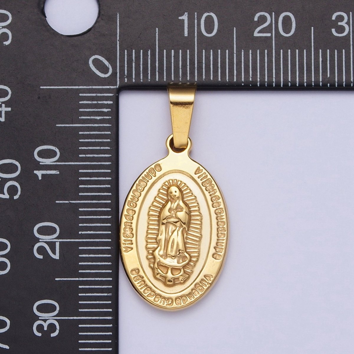 Dainty Lady Guadalupe Pendant Double Sided Charm for Catholic Jewelry Making Gold Filled X-654 - DLUXCA