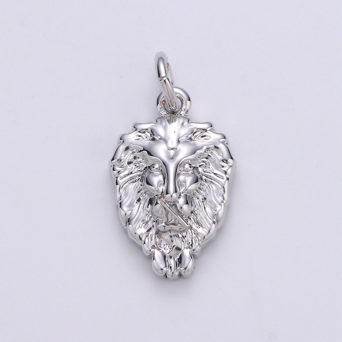 Dainty Lion Charm Gold Medallion, Silver Lion Pendant, Lion King Jewelry, Animal Necklace Charm for Bracelet Earring Necklace Component D-130 D-131 - DLUXCA