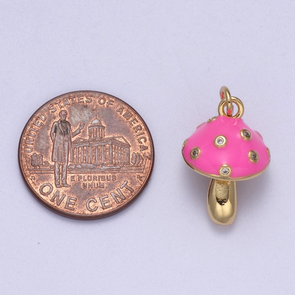 Dainty Magic Mushroom Charms -Shroomie Pendants Bracelet Necklace -Kawaii Pink Red White color N-341 - N-343 - DLUXCA