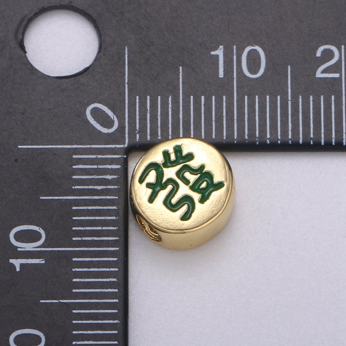 Dainty Mahjong Bead Charms for Jewelry Supply Gold Mahjong Tile Bead Spacer Chinese Character Red Dragon Center Tile Wealth B-485 B-486 B-487 - DLUXCA