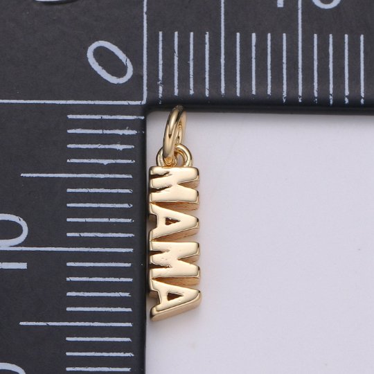 Dainty Mama Charm 18k Gold Filled Mama Charm for Bracelet Necklace Earring Component Diy Jewelry Making Supply E-140 - DLUXCA