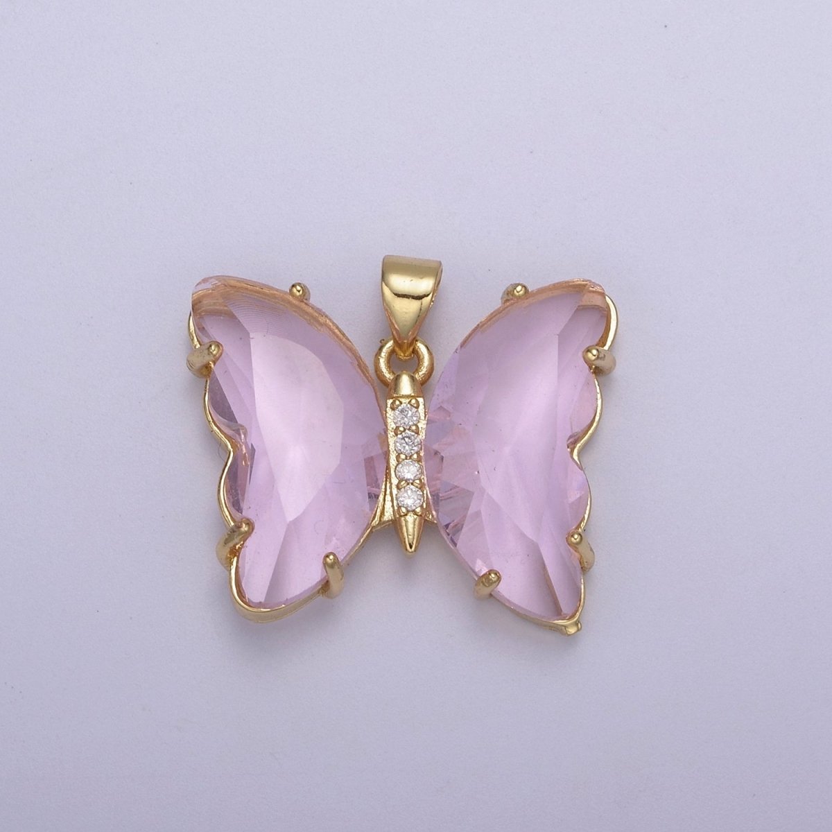 Dainty Mariposa Butterfly Charm Butterfly Charm Glass Pendant for Necklace Earring Bracelet Component in 14k Gold Filled Tarnish Free H-844 H-845 H-847 H-861 - DLUXCA