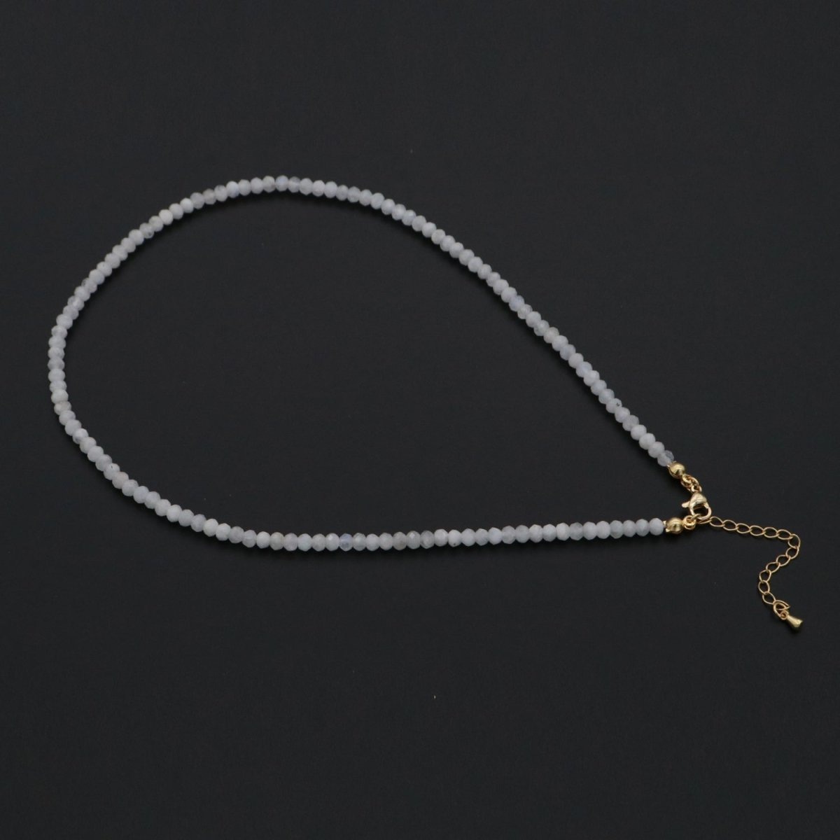 Dainty Moon Stone Necklace gemstone minimalist Jewelry beaded Healing Stone Necklace | WA-261 Clearance Pricing - DLUXCA