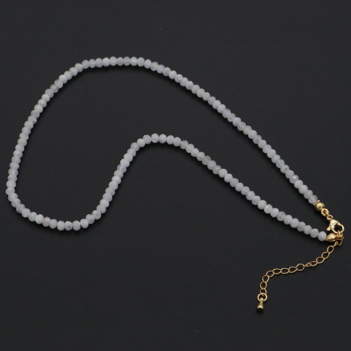 Dainty Moon Stone Necklace gemstone minimalist Jewelry beaded Healing Stone Necklace | WA-261 Clearance Pricing - DLUXCA