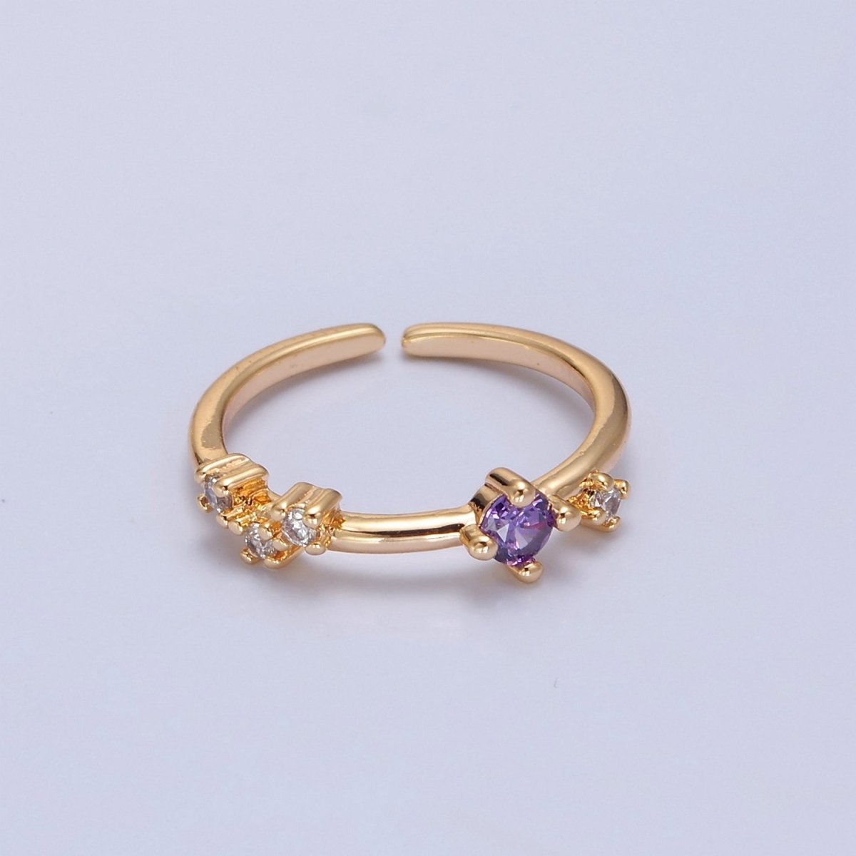 Dainty Multi-Stone Ring • Gold Band Cz Birthstone Ring O-2152~ O-2157 - DLUXCA