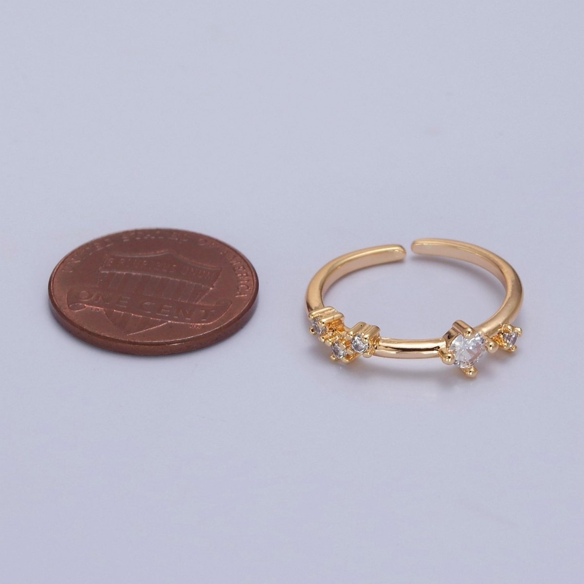 Dainty Multi-Stone Ring • Gold Band Cz Birthstone Ring O-2152~ O-2157 - DLUXCA