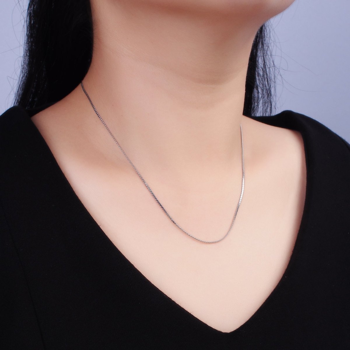 Dainty Nugget Tinsel Serpentine Chain Necklace for Women Stainless Steel Necklace 18 inch long | WA-2104 Clearance Pricing - DLUXCA