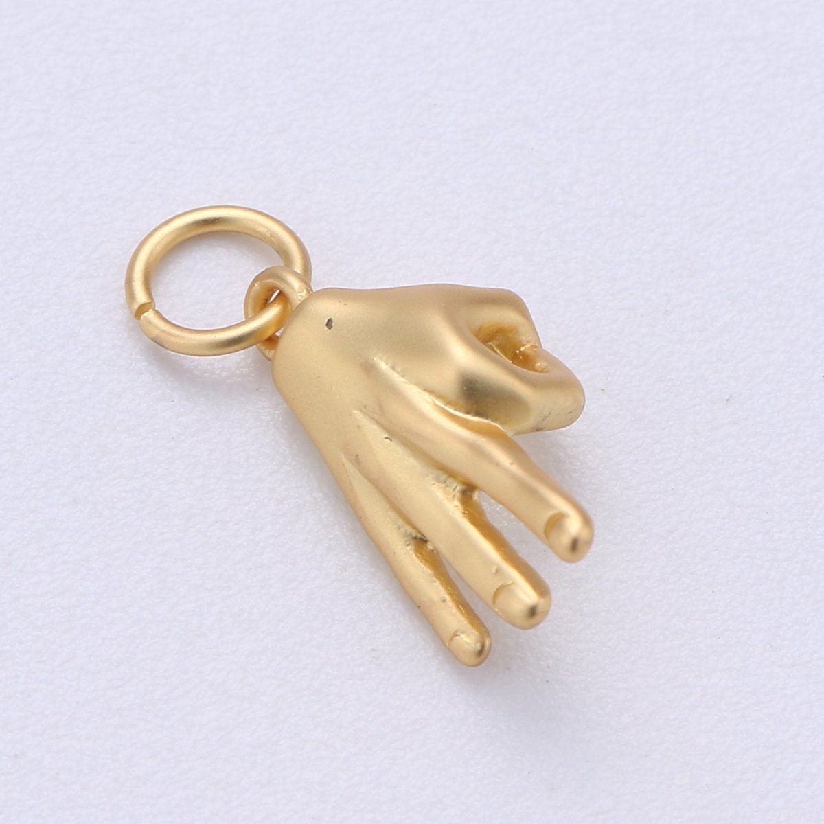 Dainty "Okay" hand Pendant in Gold Filled Ok Gesture Charm, Jewelry Supplies, Jewelry Making Earring Bracelet Necklace Charm, C-405 - DLUXCA